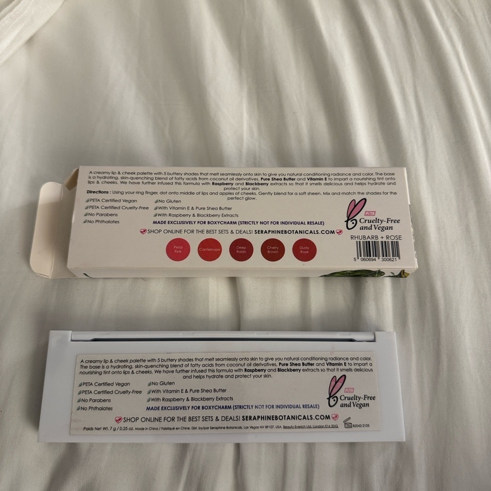Seraphine Botanicals Rhubarb + Rose Creamy Lip & Cheek Palette new in box - Picture 2 of 5
